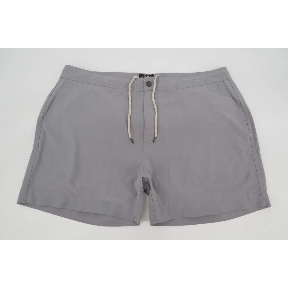 Faherty All Day Shorts Mens 38 Gray Hybrid‎ Performance Chino Drawstring MSC0014